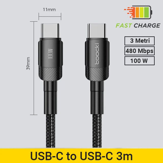 toocki Cavo USB-C to USB-C 100W-480Mbps